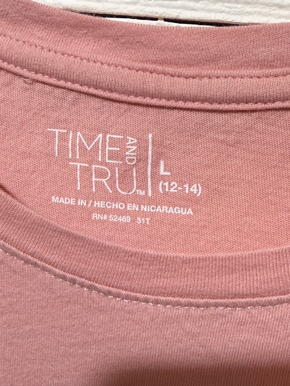 Time and Tru Long-Sleeve Crewneck Top - Dusty Pink Tops Womens Casual - Picture 2 of 3